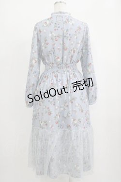 画像3: axes femme / ベリー柄ロングワンピース M サックス H-25-09-27-052-AX-OP-NS-ZH