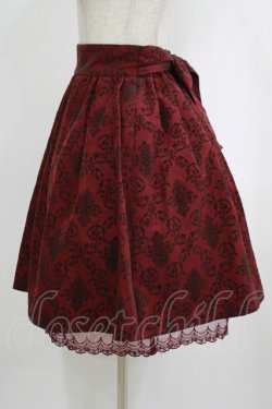 画像2: axes femme / ベルト付総フロッキースカート M ワイン H-25-09-27-058-AX-SK-NS-ZH