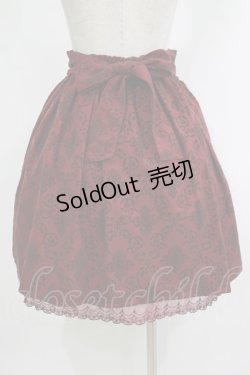 画像3: axes femme / ベルト付総フロッキースカート M ワイン H-25-09-27-058-AX-SK-NS-ZH