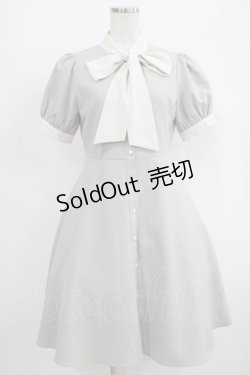 画像1: evelyn / ビッグリボンワンピース Free グレー H-25-09-27-060-LO-OP-NS-ZH