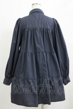 画像3: evelyn / ティアードボリュームシャツワンピース Free ネイビー H-25-09-27-064-LO-OP-NS-ZH