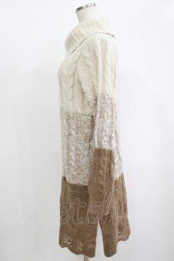 画像2: axes femme / グラデーションニットワンピース M モカ H-25-09-27-068-AX-OP-NS-ZH