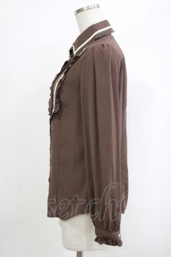 画像2: axes femme / バイカラーリボンブラウス M ブラウン H-25-09-27-072-AX-BL-NS-ZH