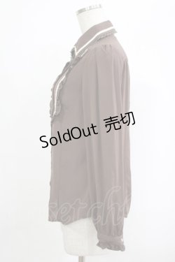 画像2: axes femme / バイカラーリボンブラウス M ブラウン H-25-09-27-072-AX-BL-NS-ZH