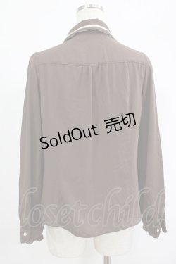 画像3: axes femme / バイカラーリボンブラウス M ブラウン H-25-09-27-072-AX-BL-NS-ZH