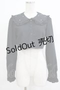 DearMyLove / ハートスタッズフリル襟ブラウス M/ショート丈 ブラック H-25-09-27-074-EL-BL-NS-ZH