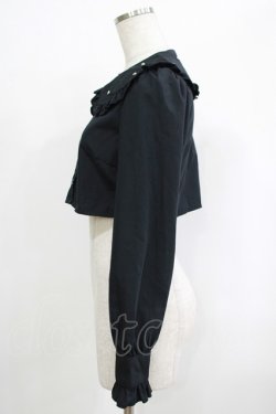 画像2: DearMyLove / ハートスタッズフリル襟ブラウス M/ショート丈 ブラック H-25-09-27-074-EL-BL-NS-ZH