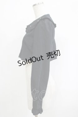 画像2: DearMyLove / ハートスタッズフリル襟ブラウス M/ショート丈 ブラック H-25-09-27-074-EL-BL-NS-ZH