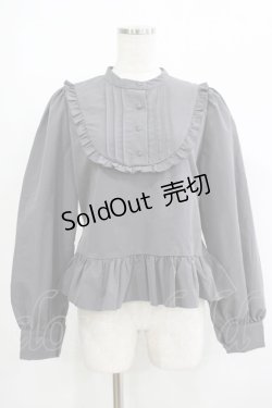 画像1: FLC / MINA*ペプラムブラウス L グレー H-25-09-27-075-LO-BL-NS-ZH