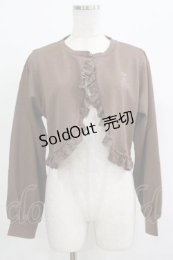 画像1: m petit by misako / MSKバラBフリルボレロ M ブラウン H-25-09-27-080-LO-TO-NS-ZH