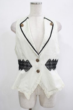 画像1: axes femme POETIQUE / ストライプショートベスト M 生成り H-25-09-28-027-AX-JA-NS-ZH