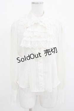 画像1: BABY,THE STARS SHINE BRIGHT / ストライプシフォン丸衿ブラウス Free 生成り H-25-09-28-033-BA-BL-NS-ZH