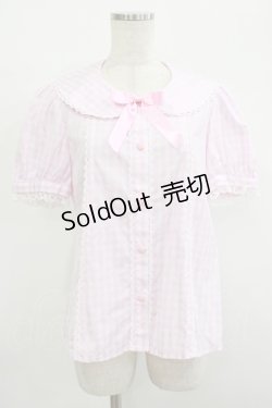 画像1: Angelic Pretty / ギンガムRibbonブラウス Free ピンク H-25-09-28-038-AP-BL-NS-ZH