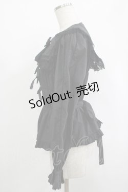 画像2: metamorphose / スクエアセーラーカラーシャーリングブラウス サイズ1 ブラック H-25-09-28-040-ME-BL-NS-ZH
