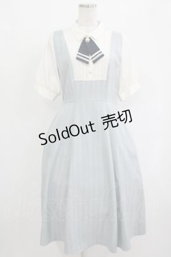 画像1: axes femme / タイ付重ね着風ストライプワンピース Free サックス H-25-09-28-004-AX-OP-NS-ZH