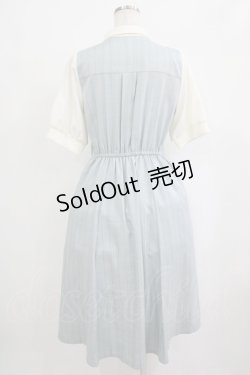 画像3: axes femme / タイ付重ね着風ストライプワンピース Free サックス H-25-09-28-004-AX-OP-NS-ZH