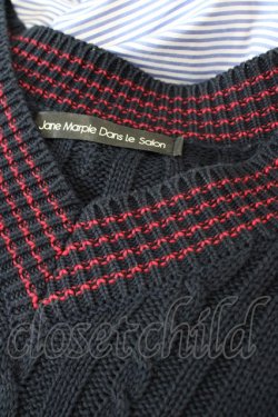 画像6: Jane Marple Dans Le Salon / Tilden vest and stripe trompe-l'oeil dress  ネイビー×ブルー H-25-09-28-1025-JM-OP-KB-ZH