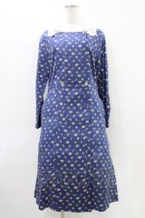 Jane Marple / Tumbling Diceのグースカラードレス  紺 H-25-09-28-1026-JM-OP-KB-ZH