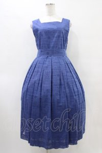 Jane Marple / Sheer logosスクエアドレス  ブルー H-25-09-28-1027-JM-OP-KB-ZH