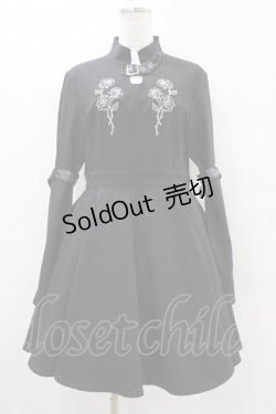 画像1: LISTEN FLAVOR / 黒薔薇の束縛ベルトワンピ  ブラック H-25-09-28-1034-PU-OP-KB-ZH