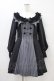 画像1: DARK IN LOVE / Gothic pinstripe ruffle neck academism dress M ブラック×グレー H-25-09-28-1035-PU-OP-KB-ZH (1)
