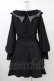 画像2: DARK IN LOVE / Gothic pinstripe ruffle neck academism dress M ブラック×グレー H-25-09-28-1035-PU-OP-KB-ZH (2)