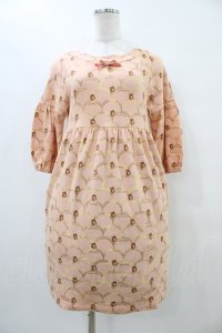 Jane Marple / gabrielleソフト裏毛のワンピース  ピンク H-25-09-28-1039-JM-OP-KB-ZH