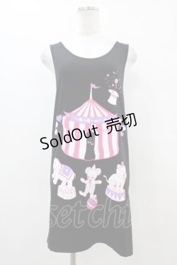 画像1: 【SALE】yaponskii / プリントロングタンク  黒 H-25-09-28-1048-PU-TO-KB-ZT491