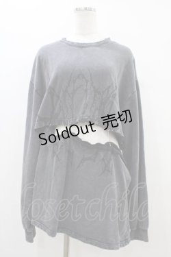 画像1: REFLEM / セパレートクロップトレーナー  チャコール H-25-09-28-1050-PU-TO-KB-ZH