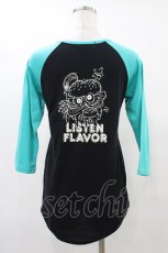 画像2: 【SALE】LISTEN FLAVOR / プリントラグランカットソー  ブラック×グリーン H-25-09-28-1051-PU-TO-KB-ZT491 (2)