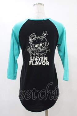 画像2: LISTEN FLAVOR / プリントラグランカットソー  ブラック×グリーン H-25-09-28-1051-PU-TO-KB-ZH