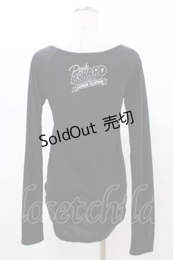 画像2: LISTEN FLAVOR / 裾ギャザープリントカットソー  黒 H-25-09-28-1052-PU-BL-KB-ZH
