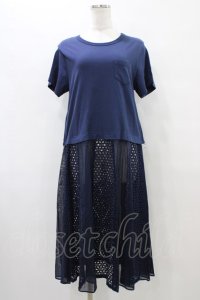 Jane Marple Dans Le Salon / アイレットレース切替ワンピース  ネイビー H-25-09-28-1055-JM-OP-KB-ZT174