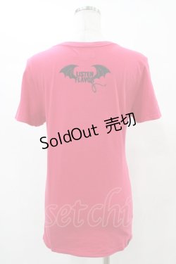 画像2: LISTEN FLAVOR / プリントカットソー  ピンク H-25-09-28-1057-PU-TO-KB-ZH