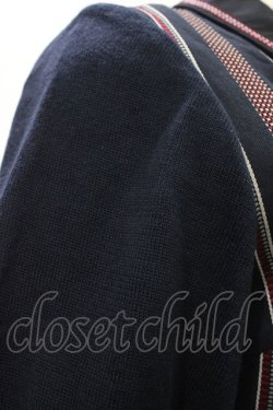 画像6: Jane Marple Dans Le Salon / ニットスリーブレジメンタルワンピース  ネイビー H-25-09-28-1010-JM-OP-KB-ZH