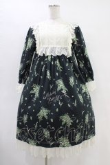 Melody BasKet / 谷間の姫百合ヨークワンピース  ブラック H-25-09-28-1011-LO-OP-KB-ZH