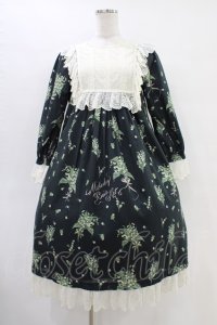 Melody BasKet / 谷間の姫百合ヨークワンピース  ブラック H-25-09-28-1011-LO-OP-KB-ZH