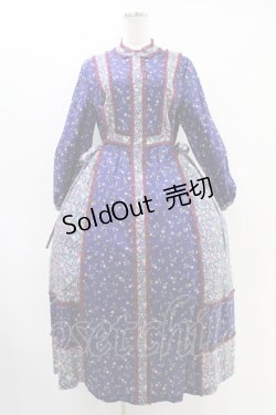 画像1: Jane Marple / Demi & Birdsongアガサドレス M ネイビー×ネイビー×ワイン H-25-09-28-1013-JM-OP-KB-ZH