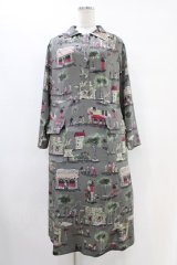 Jane Marple Dans Le Salon / Soiree a Parisワーキングドレス M グレー H-25-09-28-1014-JM-OP-KB-ZH