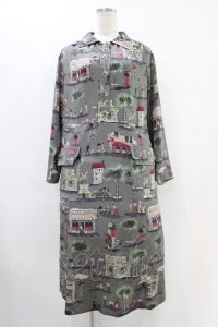 Jane Marple Dans Le Salon / Soiree a Parisワーキングドレス M グレー H-25-09-28-1014-JM-OP-KB-ZH