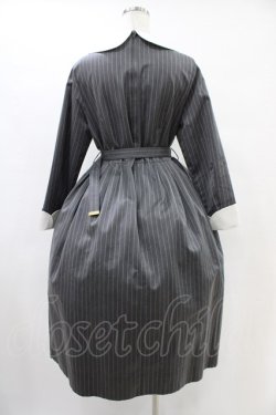 画像2: Jane Marple / ブリティッシュストライプtea houseドレス  グレー H-25-09-28-1015-JM-OP-KB-ZH