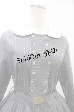 画像4: Jane Marple / ブリティッシュストライプtea houseドレス  グレー H-25-09-28-1015-JM-OP-KB-ZH