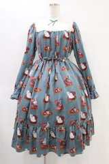 Melody BasKet / Cats castleレースヨークワンピース M ブルーグリーン H-25-09-28-1016-LO-OP-KB-ZH