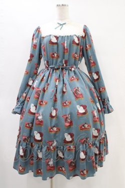 画像1: Melody BasKet / Cats castleレースヨークワンピース M ブルーグリーン H-25-09-28-1016-LO-OP-KB-ZH