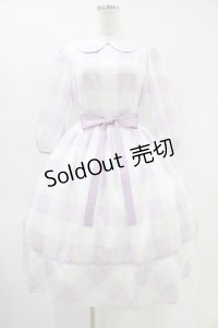 Emily Temple cute / Emilyブロックチェックワンピース  パープル H-25-09-28-1018-ET-OP-KB-ZT1129H