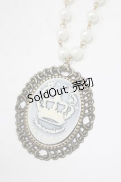 画像1: metamorphose / クラウンカメオネックレス  ブルー H-25-09-28-066-ME-AC-NS-ZH