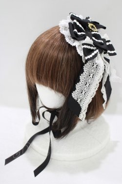 画像1: BABY,THE STARS SHINE BRIGHT / confiserieヘッドドレス  ブラック/オフ白 H-25-09-28-078-BA-AC-NS-ZH