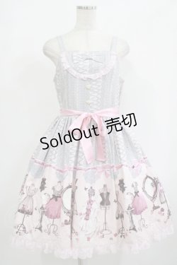 画像1: metamorphose / Lace up dollヨーク切替ジャンパースカート Free ピンク H-25-09-28-006-ME-OP-NS-ZH