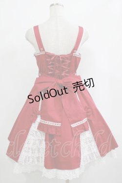 画像3: Angelic Pretty / レースアップ裾フリルジャンパースカート Free ワイン H-25-09-28-008-AP-OP-NS-ZH