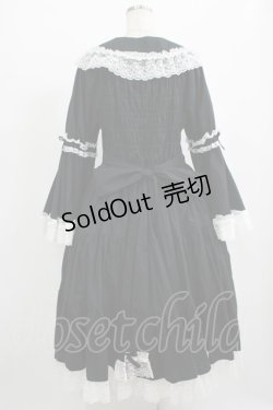 画像4: metamorphose / 【プラスサイズ】無地ラッセルレース姫袖ワンピース プラスサイズ ブラック/オフ白 H-25-09-28-001-ME-OP-NS-ZH